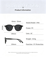 Assortiment de couleurs Lunettes de soleil rondes rétro en PC Monture écaille de tortue Verres AC colorés Protection UV pour la mode et le commerce de détail