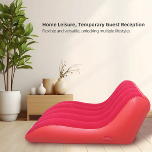 Inflatable <strong>Sofa</strong> <strong>Air</strong> Chair Flocked <strong>Lounge</strong> Couch <strong>Bed</strong> Bean Bag Modern Design PVC for Travel Camping Hiking Backpacking Indoor - Product Image 2