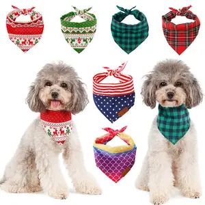 Großhandel Leinen Hund Bandana Modische Haustier Bandana Custom ized Pet Schal Geburtstags geschenk