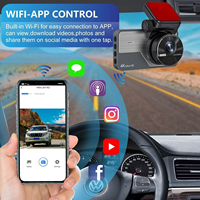 Caméra embarquée de voiture avec double enregistrement, vision nocturne avant 4K et arrière 2K, écran 3 pouces, WIFI, GPS, caméscope de voiture avec application mobile, enregistreur vidéo IPS