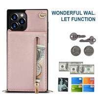 Étui de téléphone tendance en cuir PU de qualité supérieure, sacs de téléphone portable avec poches pour carte d'identité et de crédit pour iPhone, accessoires de téléphone portable