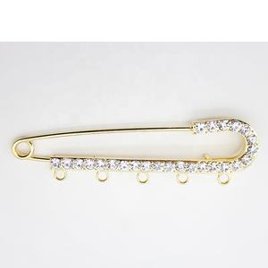 2024 10CM 5 boucles broche pour enfants grand rose bleu cristal bébé épingle de sûreté Islam Allah Mashallah breloques broche - Product Image 4