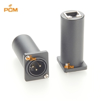 Adaptateur D-Series XLR 3 broches mâle encastrable vers RJ45 femelle pour systèmes de communication audio et de contrôle, panneau de montage en rack