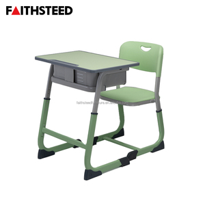Set Scrivania e Sedia per Studenti, Altezza Regolabile, Tavolo da Studio per Bambini con Vano Portaoggetti, Arredo Scolastico Durevole per Aula - Product Image 1