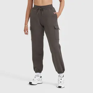 Hot Custom Alta Qualidade Mulheres Jogger com Bolsos Lounge Pant Athletic Workout Correndo Sweatpants Track Calças Plus Size Calças