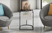 Mode moderne en métal côté table basse avec dessus en marbre naturel pour la maison salon meubles d'hôtel