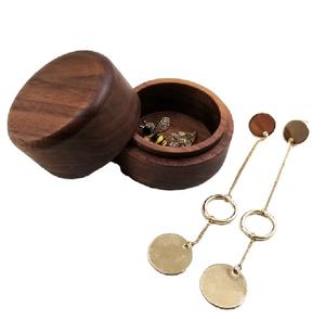 Round Acacia <b>Wood</b> <b>Jewelry</b> <b>Box</b> or Gift <b>Box</b> - Product Image 1