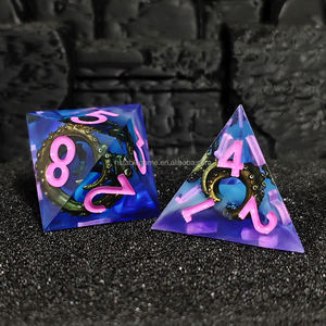 HS DICE 사용자 정의 주사위 세트 다면체 문어 테마 수지 RPG 주사위 세트 RPG TRPG DND 게임 주사위 세트 도매 가격 날카로운 가장자리 - Product Image 5