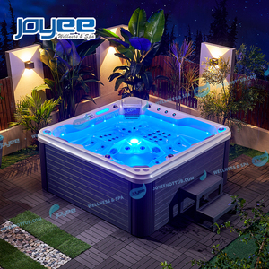 JOYEE Bains à remous d'extérieur au design moderne, Spa Jacuzzi avec coussin EVA souple, mur d'eau LED, pour la détente à domicile et à l'hôtel - Product Image 5