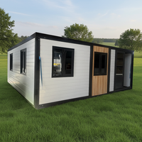 Maison conteneur pliable et extensible de luxe 40 pieds 20 pieds pour camping, préfabriquée, compacte et portable