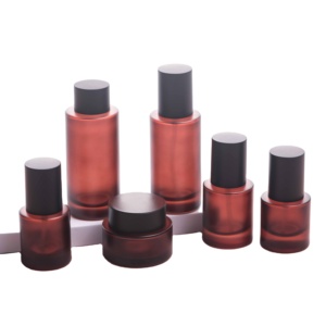 2025 nouveau Pulida mat ambre <span class=keywords><strong>rouge</strong></span> givré luxe soins de la peau Lotion pompe bouteille pot 120ml verre cosmétiques bouteille emballage ensemble - Product Image 5