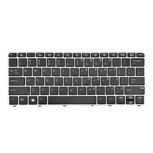 US Laptop keyboard for HP EliteBook 820 G3 725 G3 Backlit Silver Frame