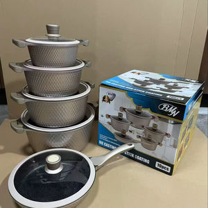 Ensemble de casseroles de haute qualité sans PFOA, choix sain, non toxique, 10 pièces, 20 cm, 24 cm, 28 cm, casserole à soupe, poêle à frire de 24 cm - Product Image 1