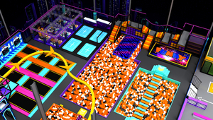 Parque Infantil Interior Grande con Laberinto de Aventuras, Circuito de Obstáculos de Gran Altura, Zona de Aventuras con Trampolín y Autos de Choque - Product Image 6