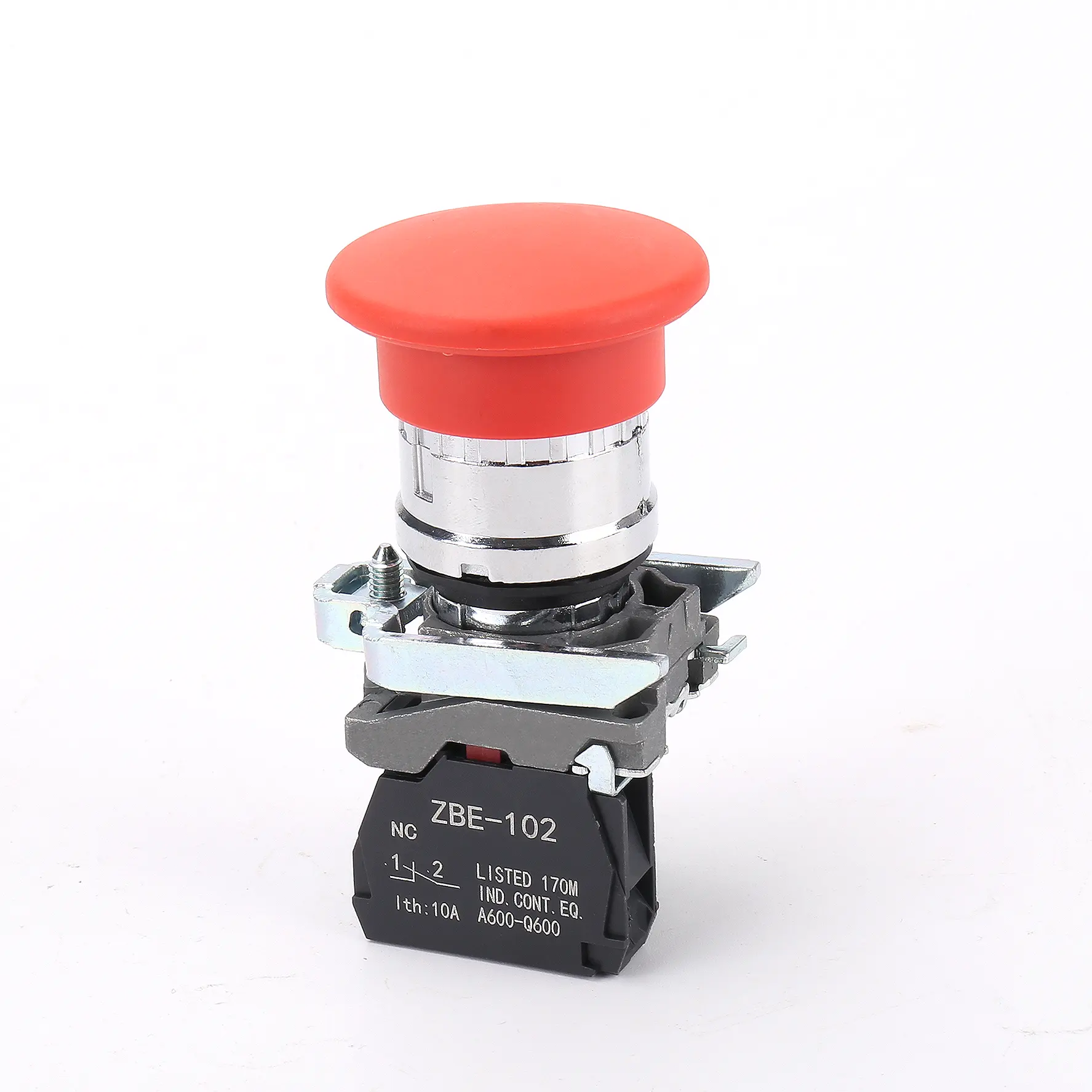 XB4-BC42 NC водонепроницаемый Мгновенный Переключатель кнопки аварийной остановки XB4 40 мм Грибовидная головка Красный кнопочный переключатель