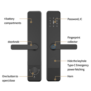 <span class=keywords><strong>Serrure</strong></span> de <span class=keywords><strong>porte</strong></span> intelligente à empreintes digitales TTlock, <span class=keywords><strong>serrure</strong></span> de <span class=keywords><strong>porte</strong></span> numérique sans clé avec poignée pour les portes en bois <span class=keywords><strong>d</strong></span>'appartement - Product Image 4