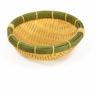 Ensemble de plateaux ronds en osier tressé style bambou, en rotin PP, pour servir les aliments, le pain et les fruits