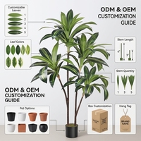 Plantes et verdure artificielles de qualité supérieure, 4 pieds, plante Dracaena marginata, arbre artificiel hyper-réaliste pour la décoration du salon