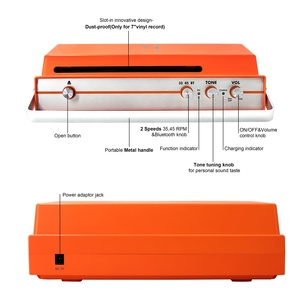 Hot bán không dây khe cắm di động trong bàn xoay với xây dựng trong loa HD và tái thu phí pin Vinyl ghi Máy nghe nhạc - Product Image 6