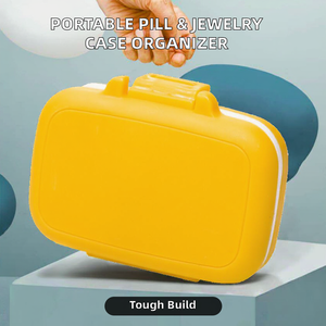 Mini boîte de rangement portable en plastique PP avec logo sérigraphié, étui à bijoux, boîte à pilules, organiseur pour le stockage de médicaments - Product Image 2