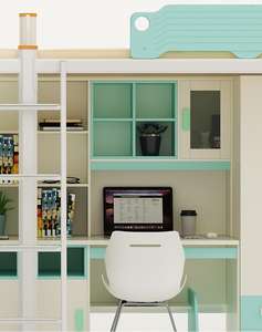 <span class=keywords><strong>Cama</strong></span> Litera Escolar Moderna de Metal <span class=keywords><strong>con</strong></span> <span class=keywords><strong>Escritorio</strong></span> para Dormitorio, Hospital, Hotel, Hostal <span class=keywords><strong>Juvenil</strong></span>, Apartamento - Product Image 2