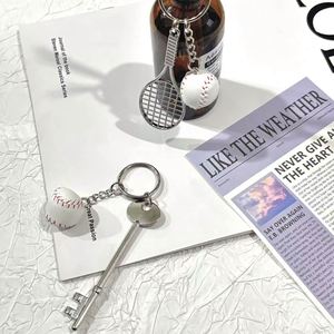 2cm Baseball Keychain <b>Key</b> <b>Ring</b> Bag Pendant Wholesale Casual Sports Street Trends Racket-<b>Key</b> Pattern European American Craft - Product Image 2