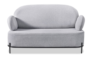 Sofá nórdico gris claro, reposabrazos minimalistas, patas <span class=keywords><strong>de</strong></span> metal, <span class=keywords><strong>diseño</strong></span> interior <span class=keywords><strong>de</strong></span> estilo moderno, sofá nórdico <span class=keywords><strong>de</strong></span> 2 asientos para sala <span class=keywords><strong>de</strong></span> estar - Product Image 3
