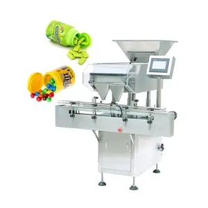 Otomatis 8 saluran bergetar Counter Gummy permen menghitung mesin kemasan
