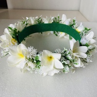 8 couleurs de serre-têtes et colliers de fleurs artificielles de Plumeria, accessoires capillaires floraux pour la danse, les mariages, les remises de diplômes, les événements en plein air, vente en gros