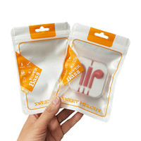 Prix d'usine Vente en gros Taille personnalisée Câble de téléphone portable 3 côtés Sac en plastique transparent scellé avec fenêtre