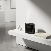 Diffuseur de parfum certifié CE 3-en-1 intelligent avec application, diffuseur d'arômes de chevet avec horloge numérique, lumière ambiante ambre, nébuliseur à double liquide