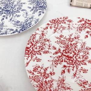 Assiette à vaisselle rétro française très vendue, assiettes à dîner ménagères en céramique peintes à la main, assiettes à salade de fruits - Product Image 3