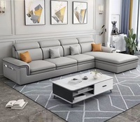Canapé rectangulaire 3 places en tissu, technologie moderne, rembourré en éponge, élégant pour salon