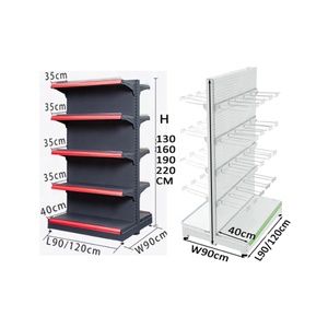 Supermercati scaffali singolo lato <span class=keywords><strong>grigio</strong></span> scuro pannello posteriore piatto espositori negozi al dettaglio scaffali della spesa in vendita - Product Image 4