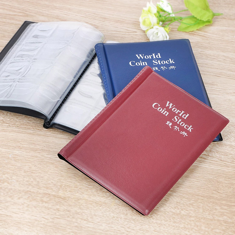 Нумизматике кожаный фотоальбом 10 страниц 120 карманы памятная медальоны значки Коллекция Книга монета сбора альбом