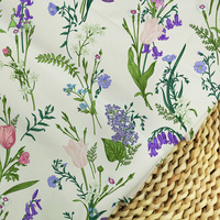 Tissu Popeline 100% Coton Peigné Biologique à Motifs Floraux Tissés, Design Populaire, pour Chemises et Robes