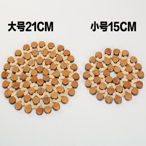 ZUUQA <span class=keywords><strong>Sottopentola</strong></span> in <span class=keywords><strong>Legno</strong></span> Naturale per Bevande, Set da Tavolo e Cucina, Resistenti e Durevoli, 15cm/21cm, Ecologici - Product Image 2