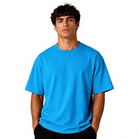 T-shirt respirant 100% coton anti-boulochage pour homme, coupe classique décontractée, fabriqué en Italie, assurant un confort tout au long de la journée, sensation de fraîcheur, turquoise