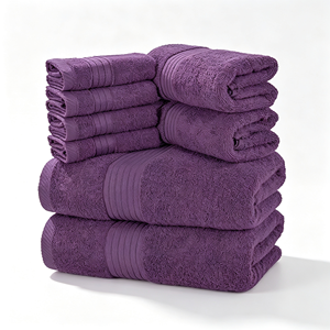 Set di 8 <span class=keywords><strong>Asciugamani</strong></span> da Bagno in <span class=keywords><strong>Cotone</strong></span> <span class=keywords><strong>Pettinato</strong></span> 100%, Morbidi e Assorbenti, Collezione Satinata - Product Image 3