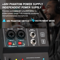 Carte son professionnelle Q-12M en métal et plastique, mini interface d'enregistrement, mixeur audio, enregistreur intégré, Bluetooth/USB pour podcast