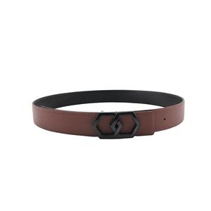 Cinturones reversibles de cuero genuino para hombre, con hebillas de acero inoxidable de lujo personalizadas, negro y marrón - Product Image 3