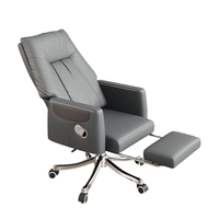 Chaise de bureau en cuir avec structure métallique, siège confortable en PU de qualité supérieure, hauteur réglable, design moderne pour la maison, le bureau et le salon