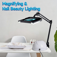 Lampe de Bureau Grossissante pour Salon de Beauté, Manucure, Cils et Extension de Cils, Inspection Électronique et Cosmétique
