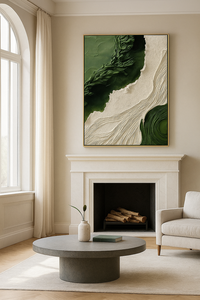 Arte de Pared Abstracto Hecho a Mano con Estilo Wabi Sabi, Decoración del Hogar, Acuarela Azul, Arte de Textura 3D Moderno - Product Image 3