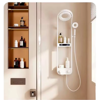 Colonne de douche thermostatique à effet pluie de luxe LED affichage numérique panneau de salle de bain cuivre poli doux/Massage/Jet Spray pour hôtels