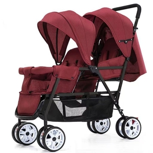 Poussette jumelle nouveau-né double <span class=keywords><strong>confort</strong></span> de voyage de haute qualité pour bébé et enfant en bas âge avec double siège - Product Image 2