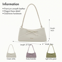 LZ Factory Bow Handtasche Damen Unterarmtasche Echtleder Handtaschen für Damen Tote Schultertasche mit individuellem Logo Tas Wanita