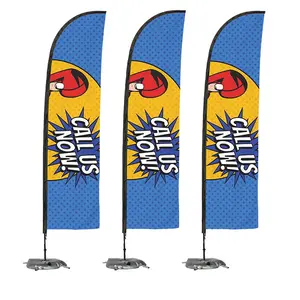 High Quality Outdoor Flying Custom Printing RPET Teardrop Banner Advertising Display King Size Swooper Feather For Promotion