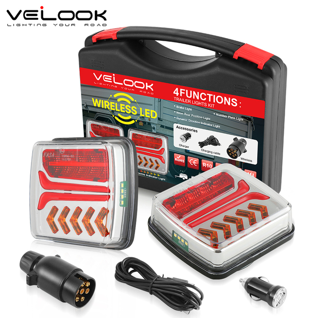 Magnetic Wireless LED Trailer Lights ECE Approved Wireless Tail Lights for Caravan Trailer Bluetooth Trailer Rear Lights