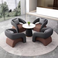 Salon de réception moderne pour entreprises : Canapés et sièges en cuir pour réunions de clients, hôtels, bureaux, salles d'attente et bureaux de vente